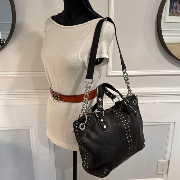 Michael Kors Vintage Uptown Astor Leather Studded Satchel EUC - Picture 10 of 17